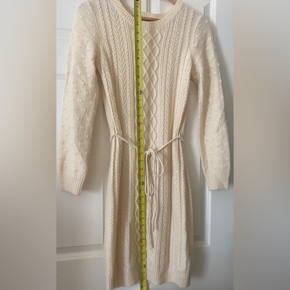 H&M Cable Knit Sweater Dress Size S Wool Blend Ivory Classic - Picture 7 of 7